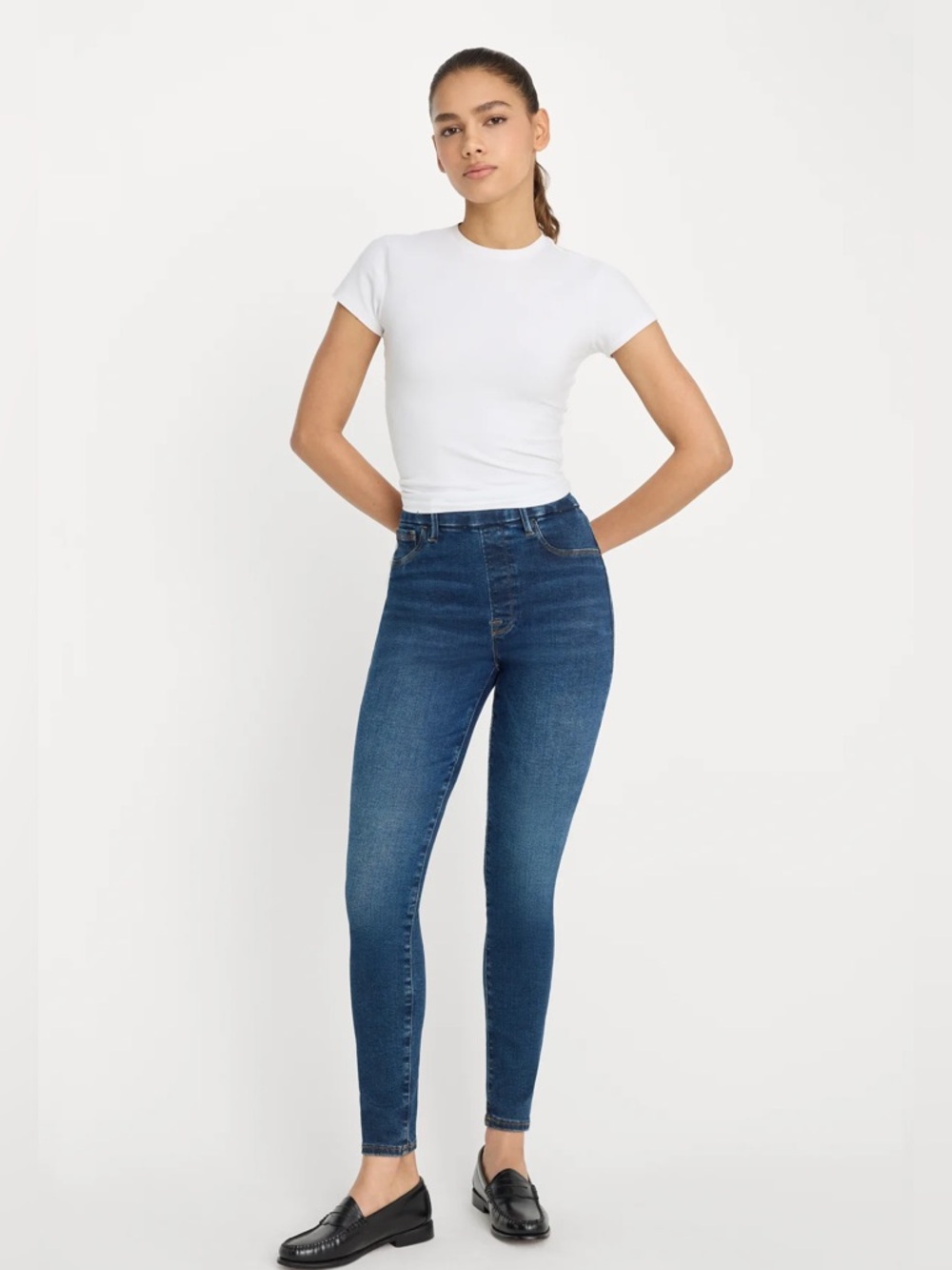Power Stretch Pull-on Skinny Jeans Size 4 NWT Color Indigo